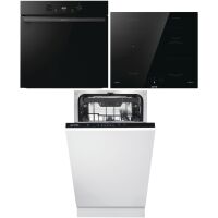 Zestaw AGD do zabudowy Gorenje Piekarnik elektryczny z funkcją pary BOS6737E05DBG + Płyta indukcyjna GI621FMC + Zmywarka Black Line GV520E11