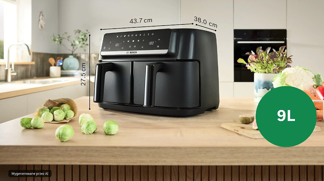 airfryer frytownica beztluszczowa bosch serie 4 double drawer mafd440b1 9l