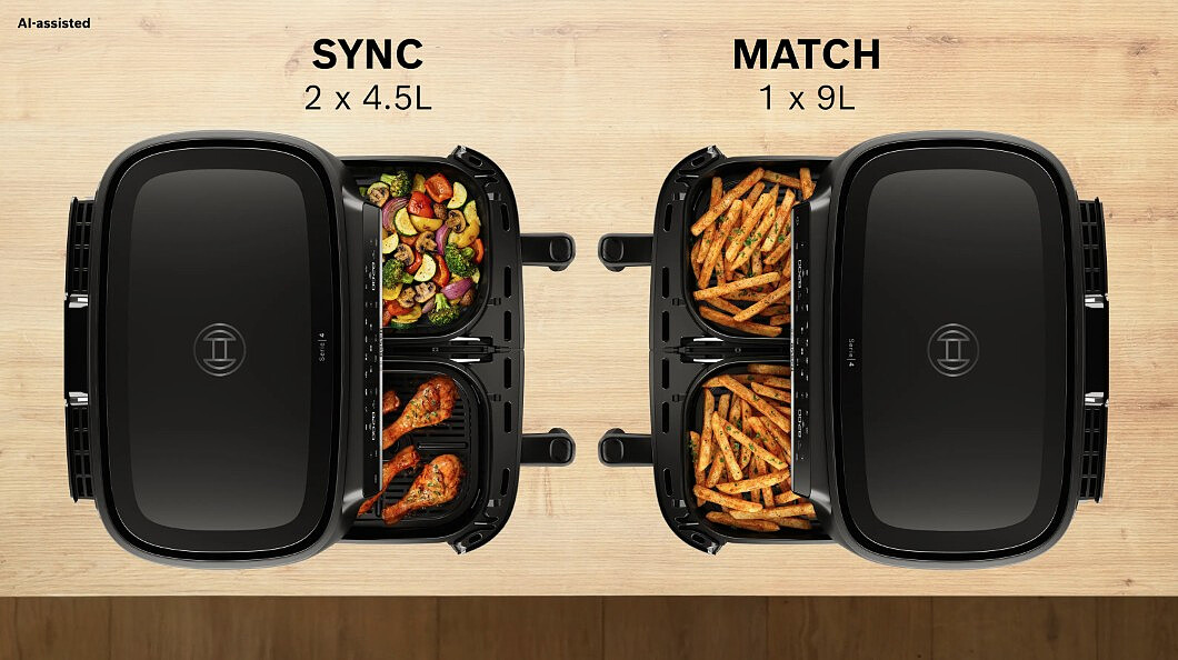 airfryer frytownica beztluszczowa bosch serie 4 double drawer mafd440b1 sync match