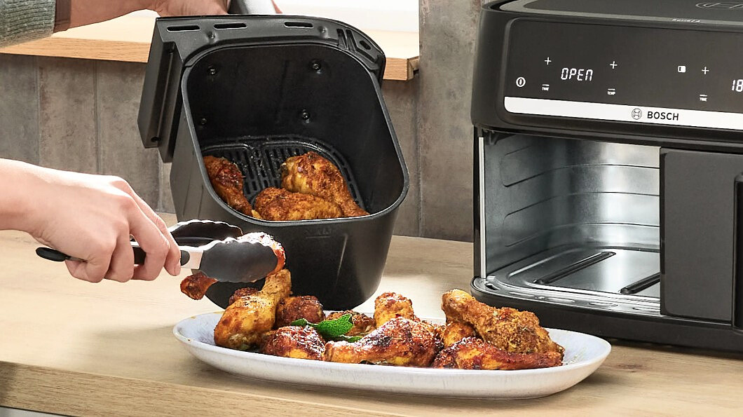 airfryer frytownica beztluszczowa bosch serie 4 double drawer mafd440b1 kurczak