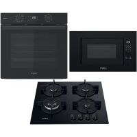 Zestaw AGD do zabudowy Whirlpool Piekarnik elektryczny OMSR58RU1SB + Płyta gazowa AKT 625/NB1 + Kuchenka mikrofalowa WMF200G NB