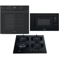 Zestaw AGD do zabudowy Whirlpool Piekarnik elektryczny OMSR58RU1SB + Płyta gazowa AKT 625/NB1 + Kuchenka mikrofalowa WMF200G NB