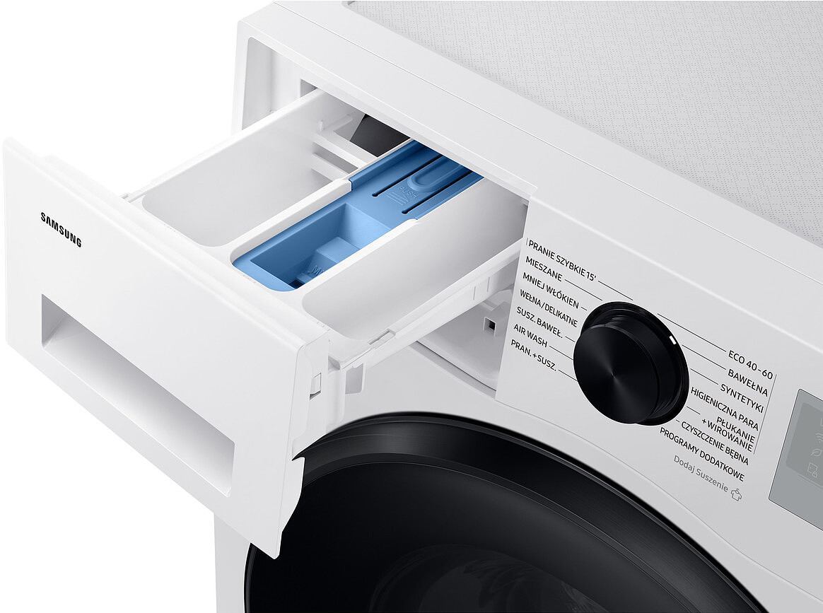 pralko suszarka samsung wd90dg5b15bheo szuflada stayclean
