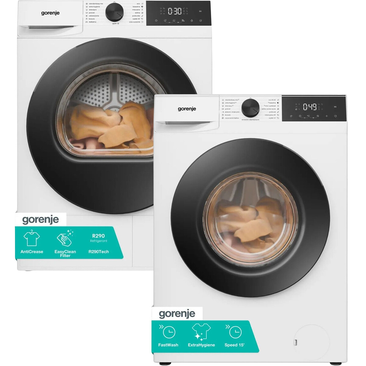 zestaw agd gorenje pralka wg2ps72a12 pl 7kg suszarka dg2p7d pl 7kg