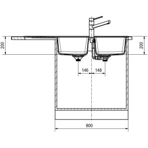 zlewozmywak granitowy franke basis bfg 621 116 rysunek techniczny 2