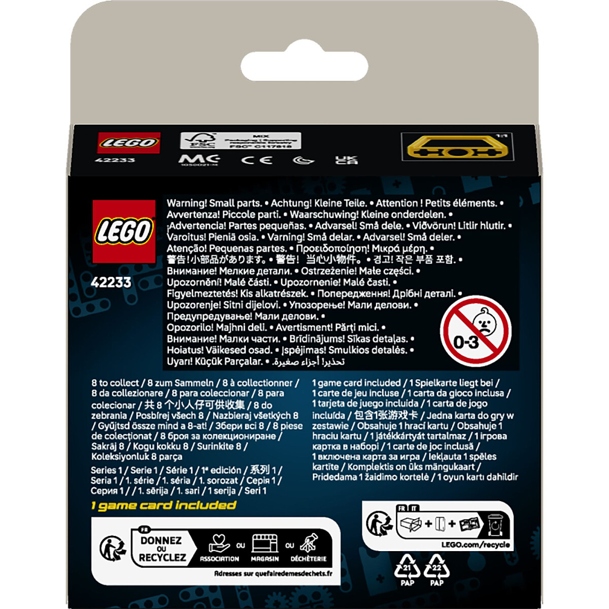 klocki lego technic potezne maszyny 42233 opakowanie tyl