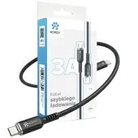 Kabel USB-C do USB-C Korgy CCBS10 20W PD60W 1m Czarny