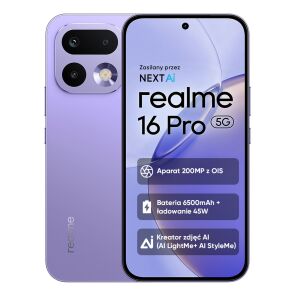 smartfon realme 16 pro 8 256 fioletowy tyl przod