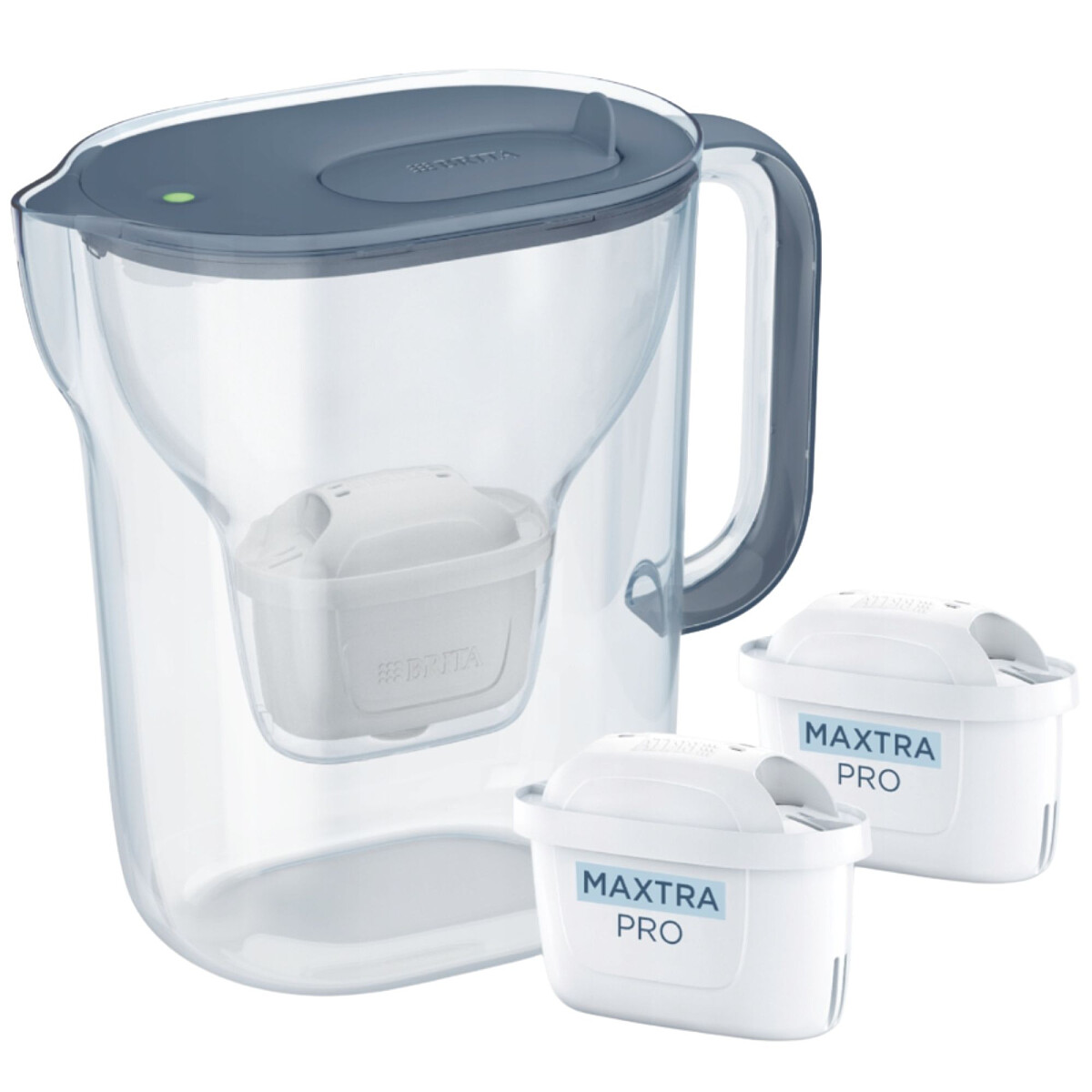 dzbanek filtrujacy brita style essential szaroniebieski 2 wklady maxtra pro pure performance glowne zdjecie
