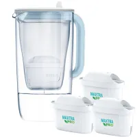 Dzbanek filtrujący Brita Glass Niebieski + 3 wkłady Maxtra Pro Pure Performance