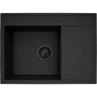 Zlewozmywak granitowy Pyramis Camea 68x50 1B1D L Volcano Black Edition