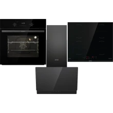 Zestaw AGD do zabudowy Gorenje Piekarnik elektryczny BO6635E01BG + Płyta indukcyjna GI6401BCE + Okap kominowy WHI649EB