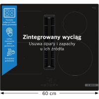 Płyta indukcyjna zintegrowana z okapem Bosch Serie 4 PVS611B16E