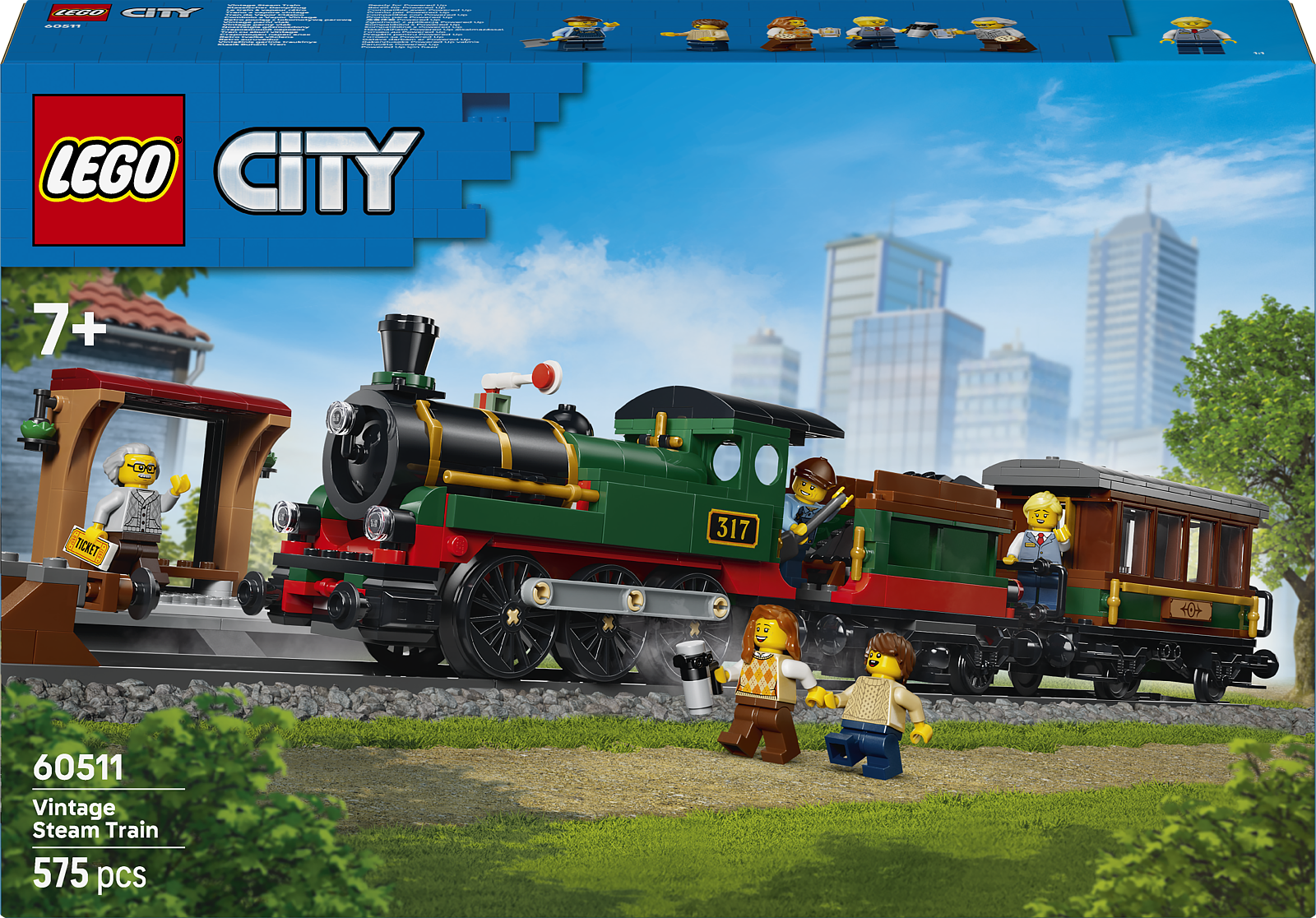 klocki lego city retro pociag z lokomotywa parowa 60511 opakowanie przod
