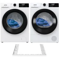 Zestaw AGD Gorenje Pralka WNHEI74SAS/PL 7kg Slim + Suszarka D2HNE7D/PL 7kg + Łącznik SKHNE70W