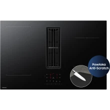 Płyta indukcyjna zintegrowana z okapem Samsung CC90H84PADUR Anti-Scratch Auto Airflow Mode Łączenie pól Timer Czarny mat