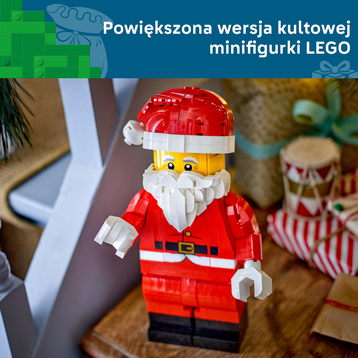 klocki lego iconic powiekszona minifigurka swietego mikolaja 40820 powuiekszona wersja