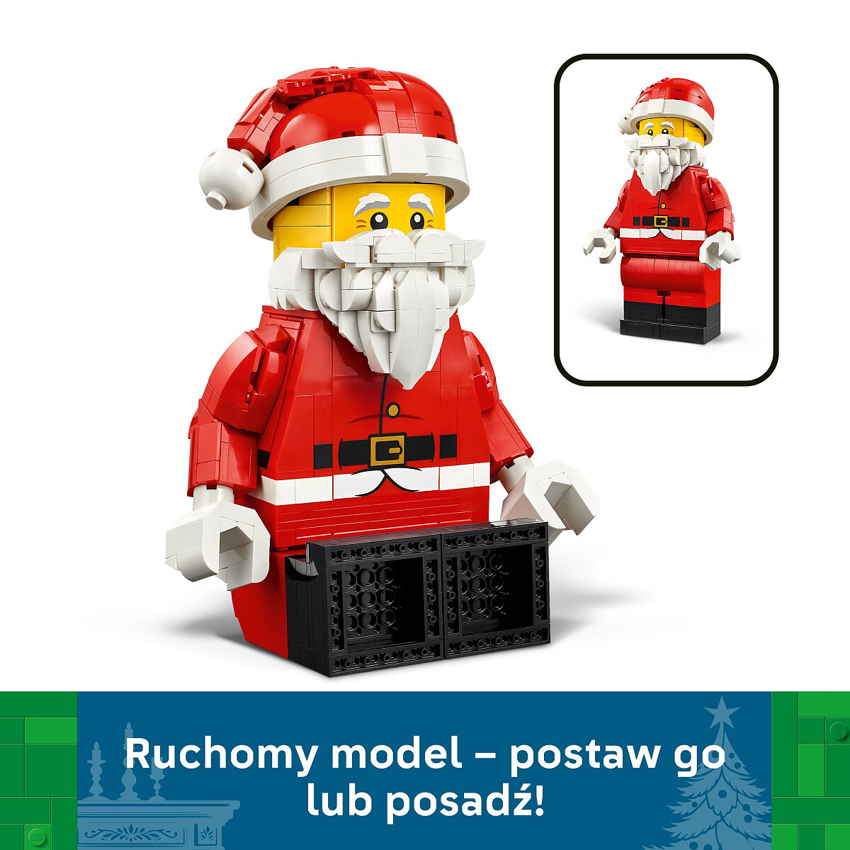 klocki lego iconic powiekszona minifigurka swietego mikolaja 40820 ruchomy model