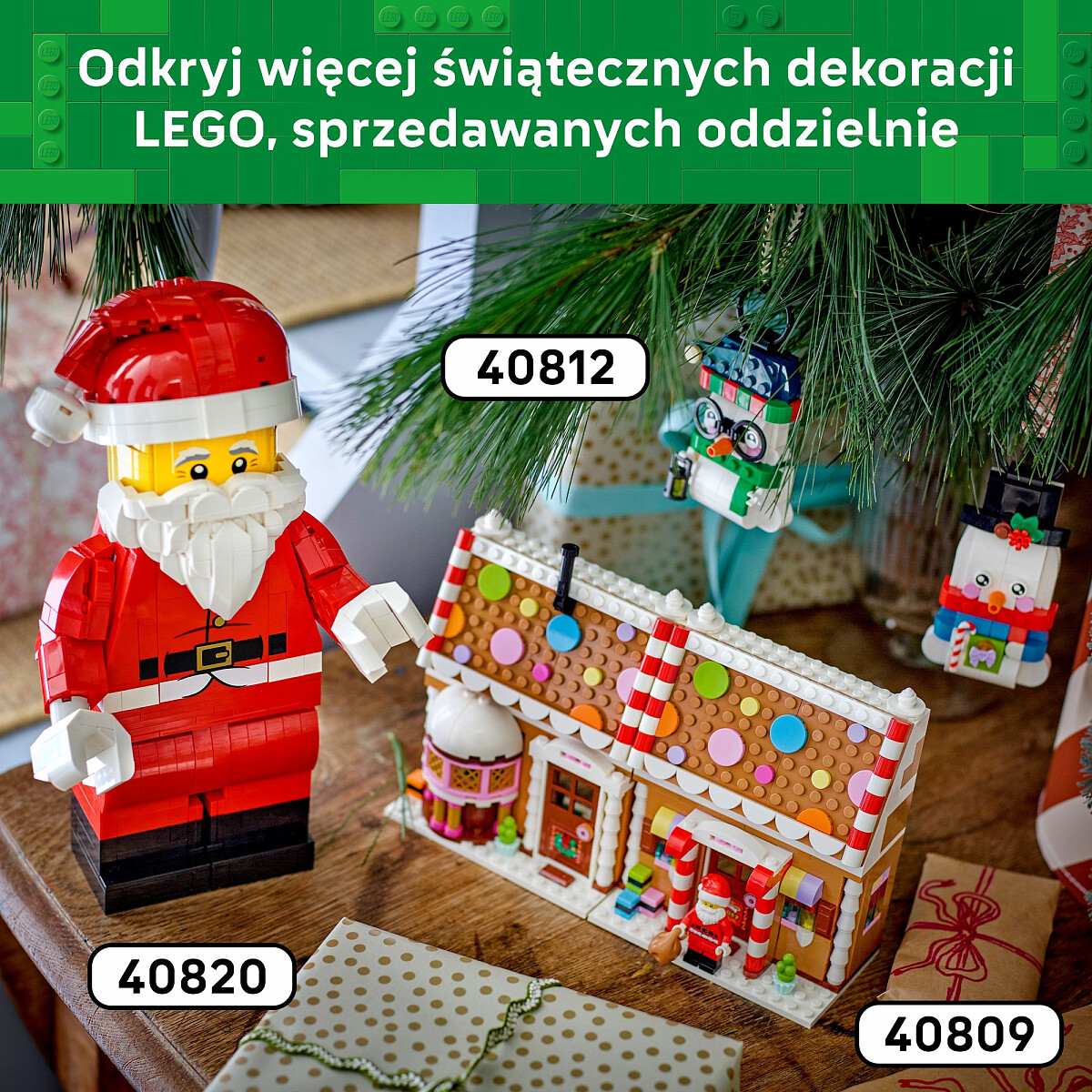 klocki lego iconic powiekszona minifigurka swietego mikolaja 40820 wiecej swiatecznych dekoracji