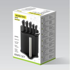 zestaw nozy maestro mr 1413 czarny opakowanie przod