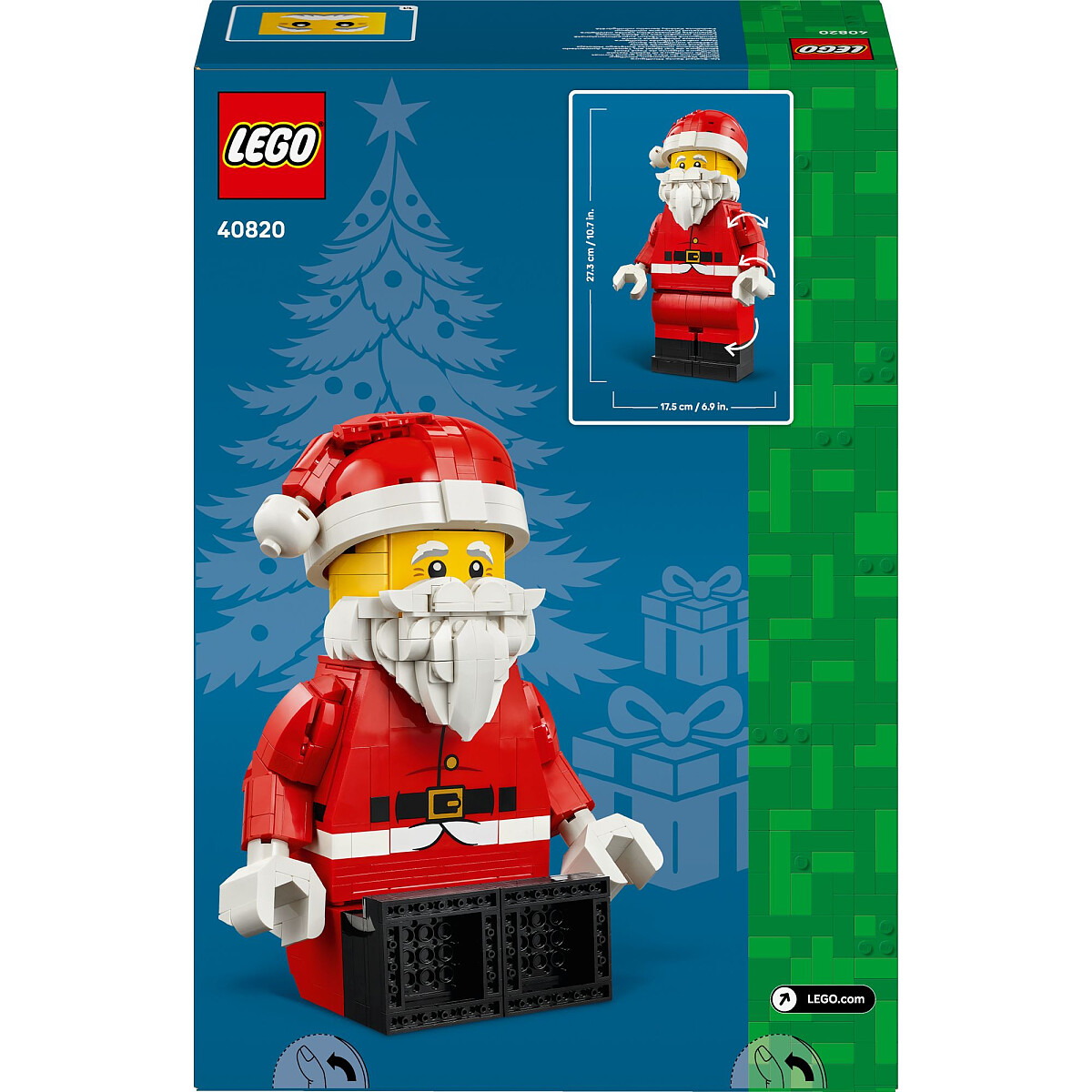 klocki lego iconic powiekszona minifigurka swietego mikolaja 40820 opakowani tyl
