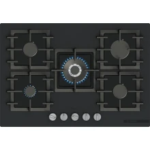 Płyta gazowa Bosch Serie 6 PPQ7AAI40 FlameSelect Palnik Wok Żeliwne ruszty Czarny mat