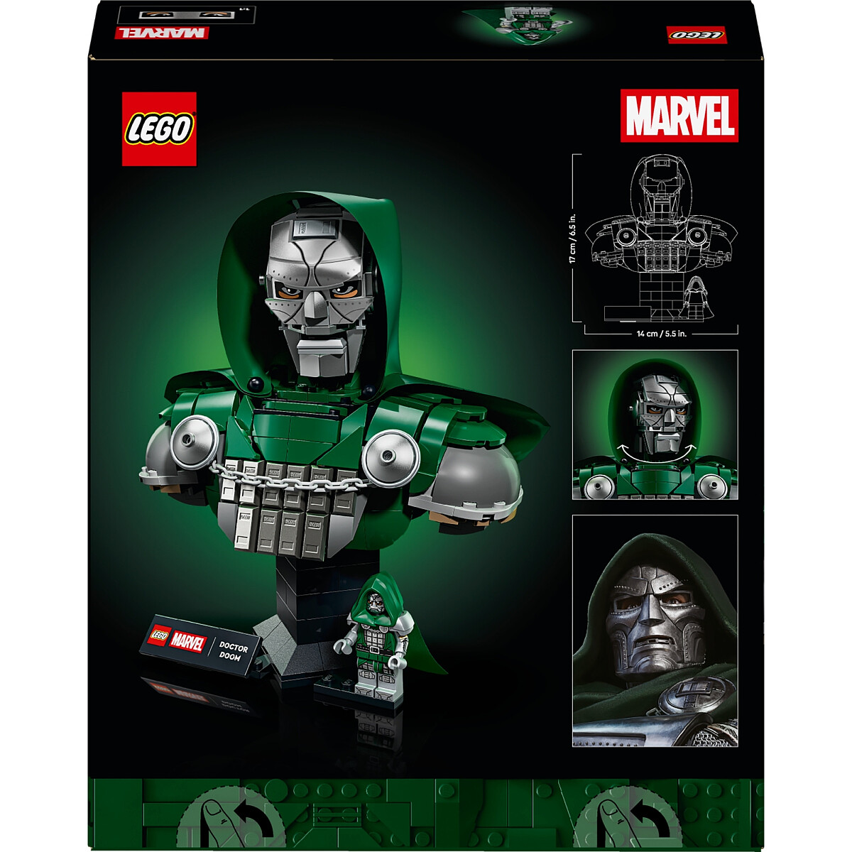 klocki lego marvel popiersie doktora dooma 76345 tyl