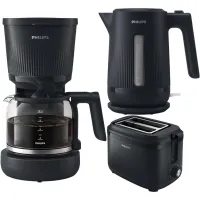 Zestaw Philips Seria 3000 Ekspres przelewowy HD7411/90 + Czajnik elektryczny HD9411/90 + Toster HD2511/90
