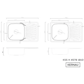 zlewozmywak stalowy kernau kssh 4578 1b1d len 5