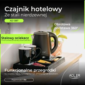 czajnik elektryczny adler ad 1387 2 kubki hotelowy