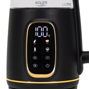 czajnik elektryczny adler ad 1305 bg czarno zloty czajnik szklany 2zblizenie wyswietlacz