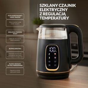 czajnik elektryczny adler ad 1305 bg czarno zloty regulacja