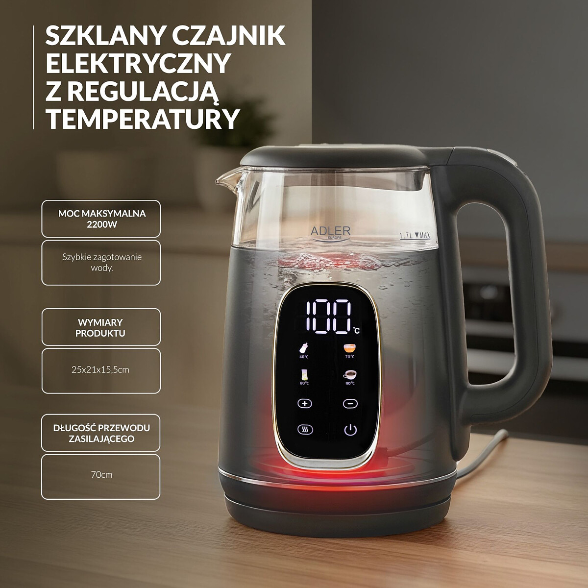 czajnik elektryczny adler ad 1305 gs szaro srebrny cechy 7