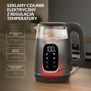 czajnik elektryczny adler ad 1305 gs szaro srebrny cechy 7
