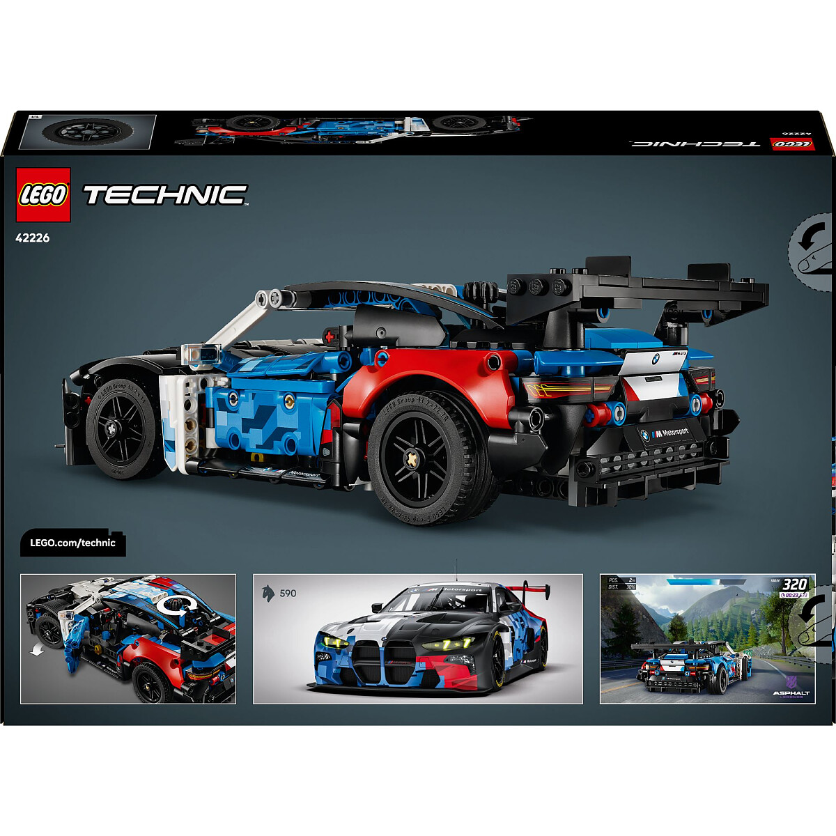 klocki lego technic samochod wyscigowy bmw m4 gt3 evo 42226 opakowanie tyl