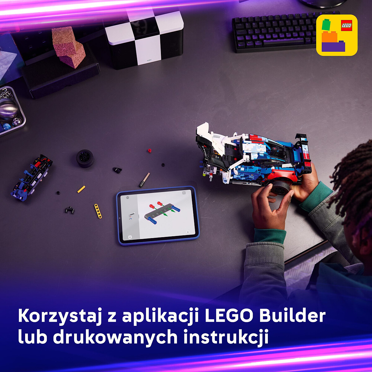 klocki lego technic samochod wyscigowy bmw m4 gt3 evo 42226aplikacja