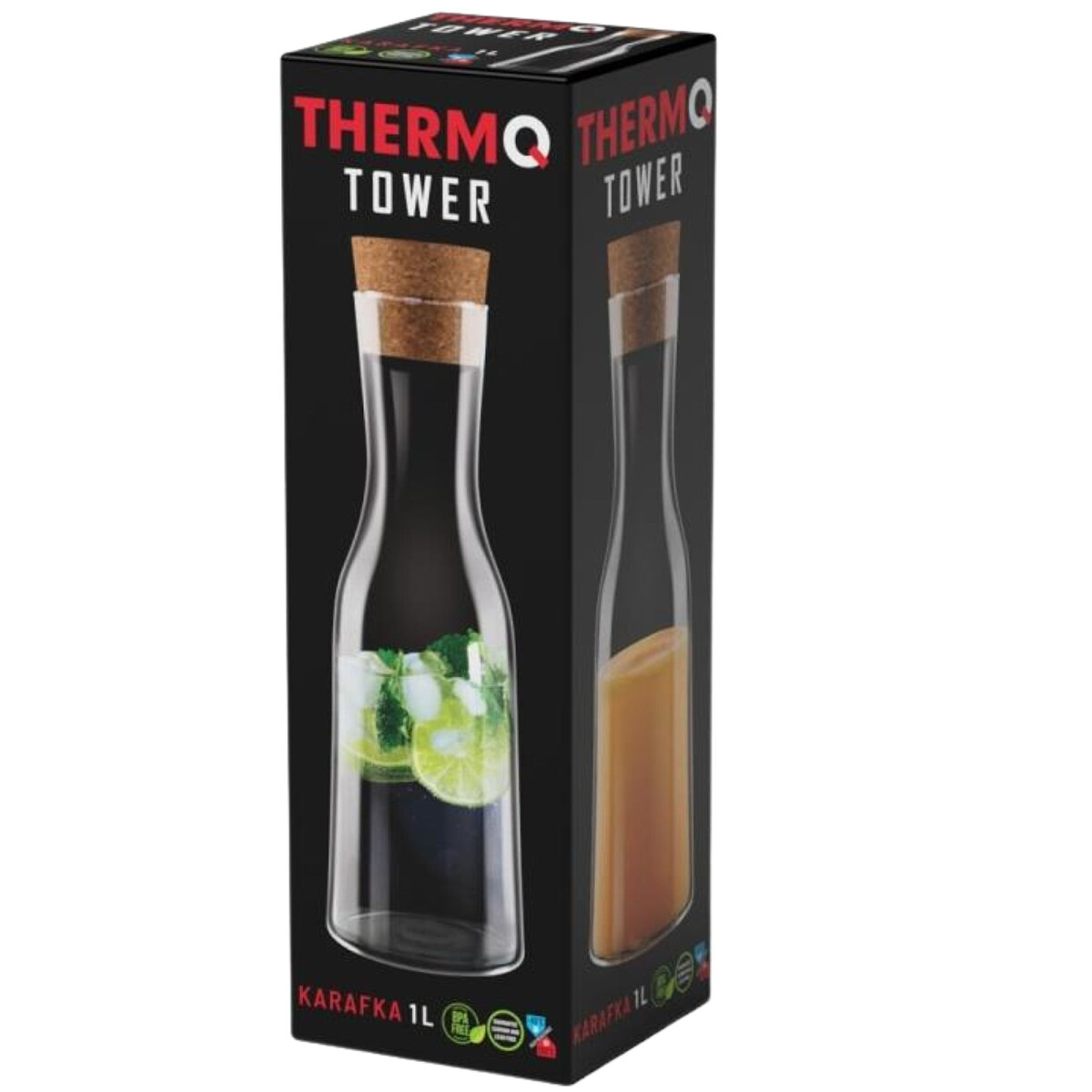 karafka z korkiem thermo tower 1 l opakowanie