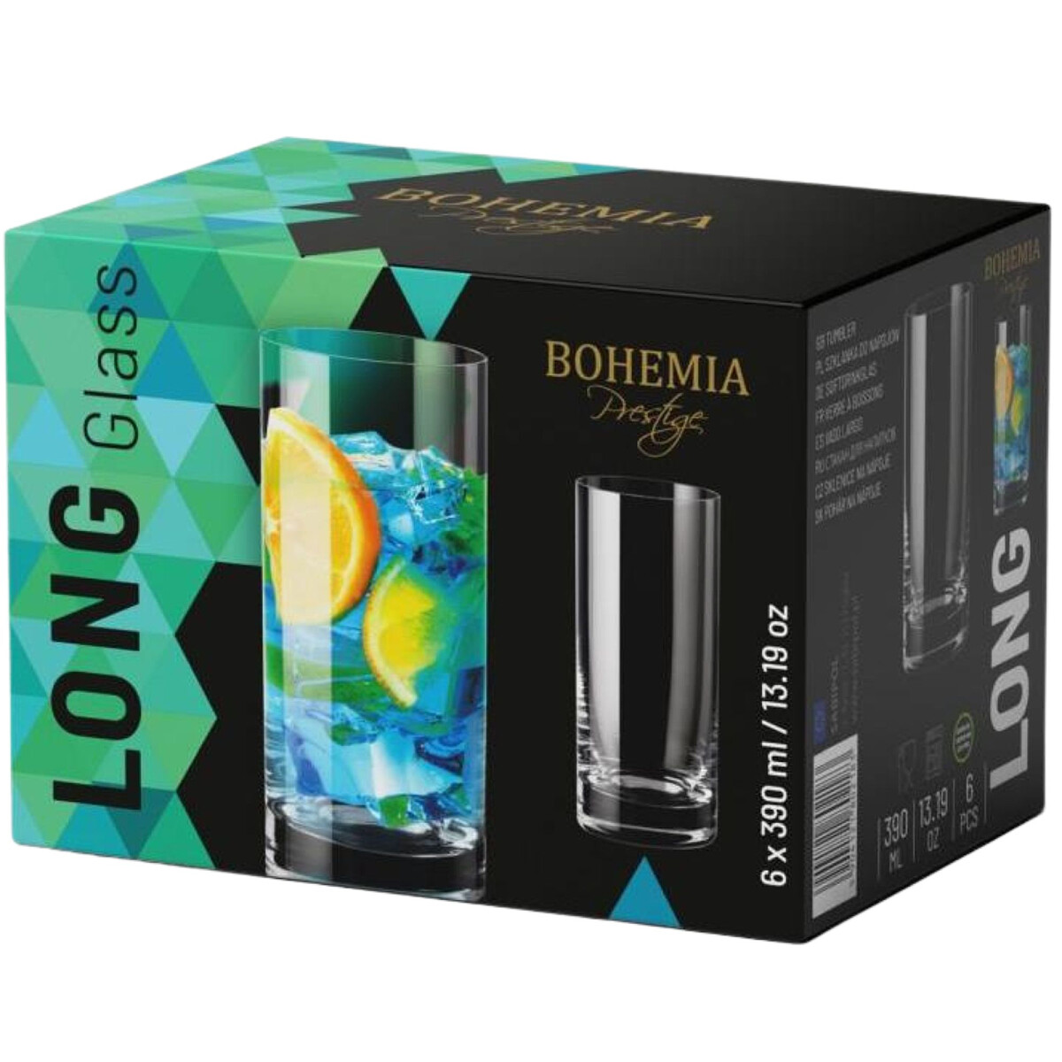 komplet szklanek bohemia prestige long 390 ml 6 szt. opakowanie