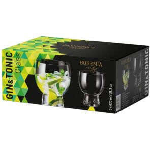komplet szklanek gin tonic bohemia prestige 630 ml 6 szt.opakowanie