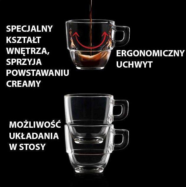 komplet filizanek rcr caffe 80 ml 6 szt ksztalt