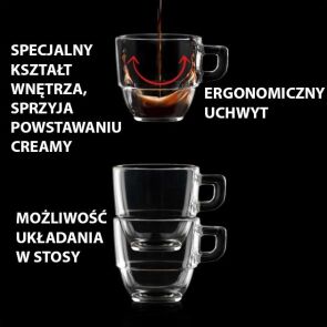 komplet filizanek rcr caffe 80 ml 6 szt ksztalt