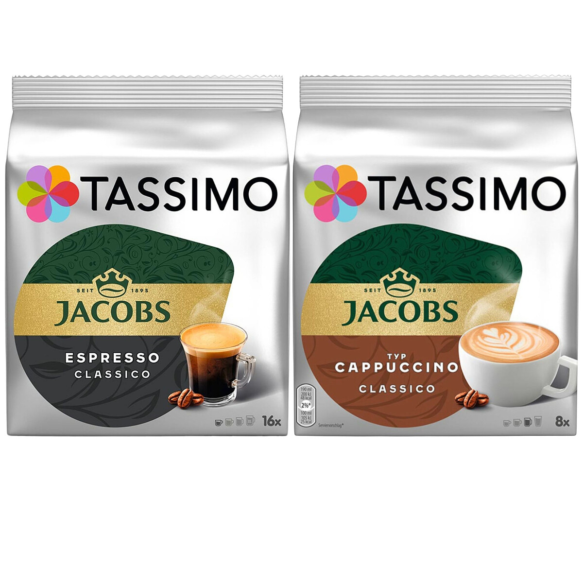 zestaw kapsulek tassimo jacobs espresso classico 16 szt. cappuccino classico 8 szt.