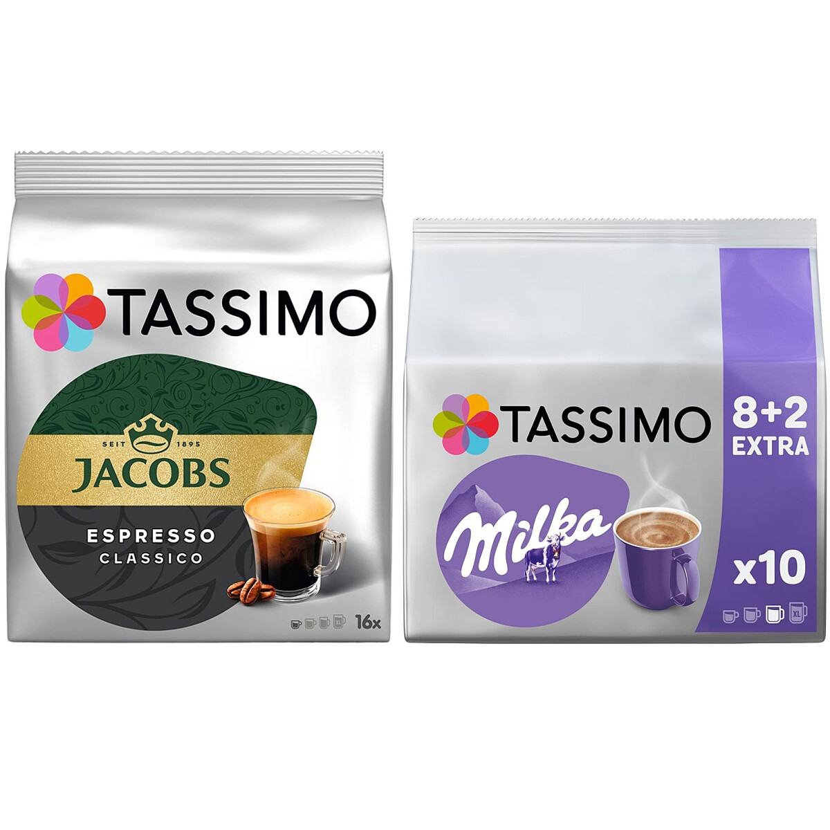 zestaw kapsulek tassimo jacobs espresso classico 16 szt. milka 10 szt.