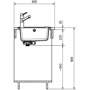 zlewozmywak granitowy basis bsg 620 34 34 rysunek techniczny 3