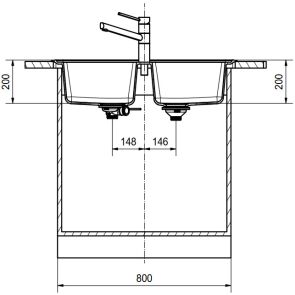 zlewozmywak granitowy basis bsg 620 34 34 rysunek techniczny 2