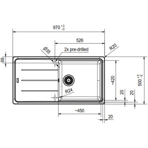 zlewozmywak granitowy franke basis bfg 611 97 rysunek techniczny 1